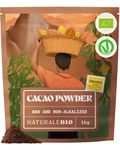 NaturaleBio Organic Cacao Powder 1kg. Unsweetened, Natural and Pure. Produced from Raw Cacao Beans of the Theobroma Plant. Source of Magnesium, Manganese and Phosphorus. Tested for Heavy Metals