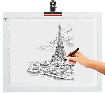 LED Tracing Light Box, 19" Ultra Thin Light Pad with Adjustable Brightness. Comes with USB Cable, Adapter, Paper, Clip. Light Table Drawing Pad, Portable Light Board for Sketching, Cricut Lightbox