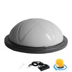 DH FitLife Balance Ball, Yoga Balance Trainer Φ60×22cm, Maximum Load 200 kg, Half Exercise Ball for Core, Balance & Strength Training, Balance Board with Pump and 2 Fitness Bands (Grey)