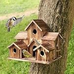 6 Hole Bird Houses for Outside Wood
