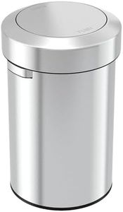 iTouchless Titan 17 Gallon Swing Open Trash Can, Stainless Steel Self-Balance Flip Top Lid Commercial Grade 64 Liter Garbage Can is Perfect for Business, Restaurant, Office and Kitchen