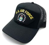 Infinite Hats US Air Force Patch Mesh Adjustable Baseball Cap, Black, One Size