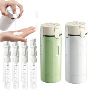 4 in 1 Travel Dispenser, Leak Proof Travel Bottles Set 4 Pack 30ML, Refillable Portable Toiletry Containers for Shampoo, Lotion, Cream, Compact Carry On Essentials for Men Women (C)