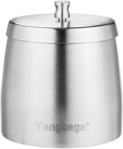 Yangbaga XL Ashtray with Lid for Cigarettes，Windproof/Rainproof Stainless Steel Smokeless Odorless Ash tray for Home Unbreakable Modern Ashtray for Indoor or Outdoor Use,Silver (X-Large)