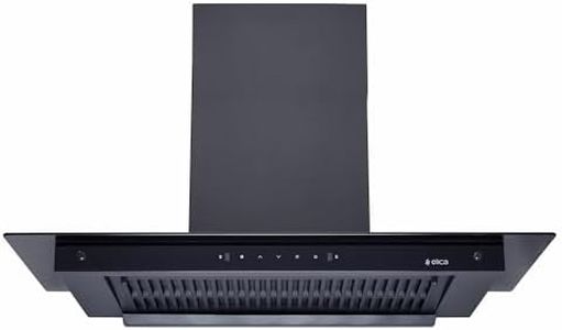 Elica 90cm 1600 m3/hr Filterless Autoclean Kitchen Chimney with FULL GRILL | 15 Years Motor WARR and 5 Years Comprehensive | FLAT FL 900 MAX HAC LTW MS NERO | Black | Touch + Motion Sensor Control