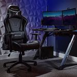 X-Rocker Agility Gaming Chair, High Back Ergonomic Racing Computer Chair with Adjustable Lumbar Support and Headrest, 3D Armrests, Adjustable Height and Swivel Chair Base Office Chair - BLACK