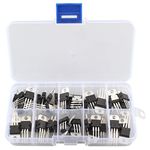 HALJIA 50Pcs 10Values Voltage Regulator IC Assortment Assorted Kit LM317T L7805 L7806 L7808 L7809 L7810 L7812 L7815 L7818 L7824