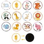 24 Sheets Potty Training Stickers, 12 Patterns Color Changing Pee Stickers Cute Cartoon Toilet Target for Boys Girls Toddlers (Animal Style)