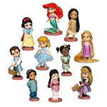 Disney Store Official Figurine Playset, 10 Figures, Princesses in Classic Gowns - Tiana, Belle, Princess Jasmine, Snow White, Cinderella, Aurora, Ariel, Rapunzel, Mulan & Pocahontas, For Ages 3+