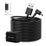 OLAIKE 8m/26ft Charge Cable with DC Power Adapter for Stick Up Cam Battery/Plug-in & Spotlight Cam Battery & Indoor/Outdoor Pan-Tilt Mount,Weatherproof Cable to Continuously Charge Your Camera,Black