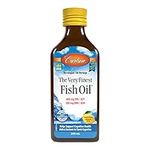 Carlson - The Very Finest Fish Oil, 1600 mg Omega-3s, Liquid Fish Oil Supplement, Norwegian Fish Oil, Wild-Caught, Sustainably Sourced Fish Oil Liquid, Lemon, 200 mL (6.7 Fl Oz)