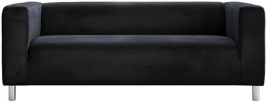 Cosy Burrows Klippan 2-Seater Replacement Sofa Cover Fabric │ Loveseat Cover │Made-to-Measure Slipover Cover for IKEA KLIPPAN 2-seat (180cm) Sofa (Black)