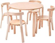 ECR4Kids Bentwood Curved Back Chair and Table Furniture Set, Premium Kids Table and Chairs Set for Homes, Daycares and Classrooms, Natural