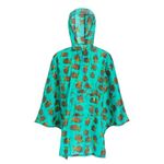 ECO CHIC Waterproof Foldable Adult Poncho Lightweight Reusable Raincoat with Hood (Highland Cow Teal)