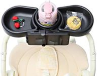 Heuriea Universal Stroller Snack Tray, Stroller Cup Holder Attachment for Baby & Toddler, Snack Tray for Stroller for with Phone Holder, Double Tray
