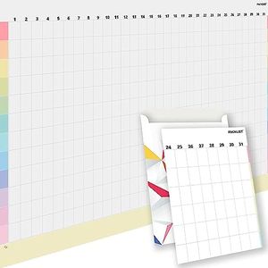 PACKLIST Perpetual Annual Wall Planner - Customizable Yearly Calendar Large Poster DIN A1 84 x 60 cm. - Wall Annual Planner to Enhance Family Organization, Studies, and Work