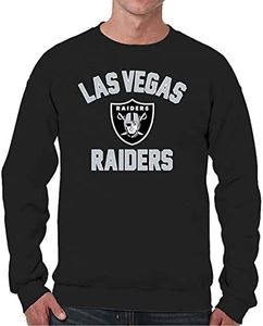 Team Fan Apparel NFL Adult Gameday Football Crewneck Sweatshirt - Cotton Blend - Stay warm, comfortable & stylish on game day (Las Vegas Raiders - Black, Adult XX-Large)