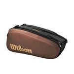 WILSON Pro Staff V14 Super Tour Tennis Racket Bag - Brown, Holds up to 9 Rackets