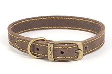 Ancol Timberwolf Leather Collar Sable Size 2, To Fit Neck 26-31 cm, Collar Width 1.6 cm