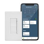 Leviton DN6HD-2RW Decora Smart No-Neutral 600W Dimmer, Requires MLWSB Wi-Fi Bridge to Work with My Leviton, Alexa, Hey Google, HomeKit/Siri