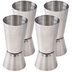 Newk Cocktail Jigger, 1/2 & 1 Oz(15 & 30 ML) Stainless Steel Bar Measuring Jigger (Set of 4)