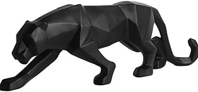 ASNOMY Nordic Modern Polyresin Cheetah Figurine Home Decor, Originality Home Decoration Furnishing Animal Ornament Resin, Resin Statues Home Decor Ornament Figures, Black