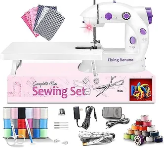 Small Sewing Machine for Beginners, Portable Sewing Machine Kit Handheld Mini Electric Sewing Machine with 42PCS Sewing Kit for Kids for A Variety of Common Fabrics DIY Maquina de Coser