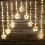 303 LED Warm White Christmas Curtain Star Light 1.2m x 1.2m Indoor Outdoor
