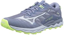 Mizuno Women's Wave Daichi 7 Trail Running Shoe, VIndigo/SubduedB/NeoLime, 8.5 UK