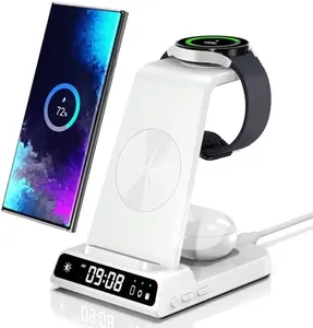 Phelinta 3 in 1 Wireless Charging Station for Samsung, Wireless Charger for Samsung S24 Ultra/S23/S22/Note 20/Z Flip 6/Z Fold 6, Charger Station for Galaxy Watch Ultra/7/6/5/4, Galaxy Buds 2/2 Pro/+