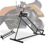 COSTWAY Folding Ride On Lawn Mower Lift, 400kg Height Adjustable Lifting Device, Telescopic Maintenance Jack Lifter for Lawn Mowers and Garden Tractors (Black)