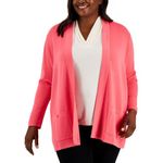 Anne Klein Women's Malibu Cardigan, Camellia, 0X