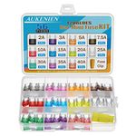 AUKENIEN Mini Fuses Automotive Auto Car Blade Small Fuse Assorted 2 3 5 7.5 10 15 20 25 30 35 40 Amp ATM/APM Replacement Fuse for Vehicle RV SUV Motorcycle Truck Motor Boat