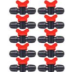 Hydrogarden 10PCS Drip Irrigation Switch Valve for 16mm Drip Tubing Barbed Locking Fitting Gate Valves Drip Irrigation Shut Off Valve, Black (BB2UK)