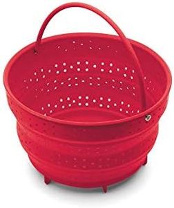Fox Run 48772 Collapsible Silicone Steamer Basket Insert for Instant Pot, 6-Quart, Red