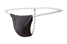 Newsywell Mens Ice Silk G String Thongs Sun Tanning Ice Silk T-Back Low Rise Bikini Briefs Underwear Grey X-Large