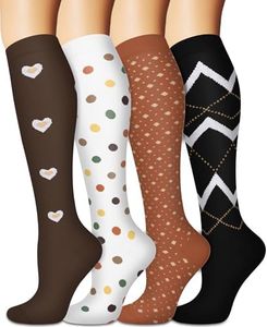 Compression Socks for Women and Men Circulation (4 Pairs) is Best Support for Running Athletic Cycling Hiking