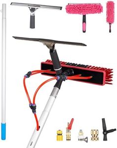 Solar Panel Cleaning Kit, 40ft Water Fed Poles, Long Hose, Brush & Squeegee, 2 Dusting Brush for Solar Panel High Window Roof Cleaning