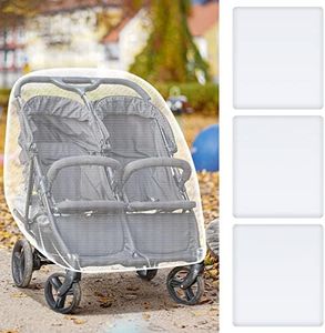 Tranqun 3 Pcs Double Stroller Mosquito Net Breathable Mesh Baby Stroller Net Stroller Netting Mosquito for Baby Stroller Bug Cover for Double Stroller Tandem Stroller Bassinet Cradle Playard
