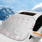 Kyowoll Car Windshield Sun Cover Snow Cover - Car Windshield Snow Ice Cover, 4 Layers Protection, Snow, Ice, Sun, Frost Defense, Windshield Winter Cover Fits Most Cars SUV Trucks (XL with 9 Magnets)