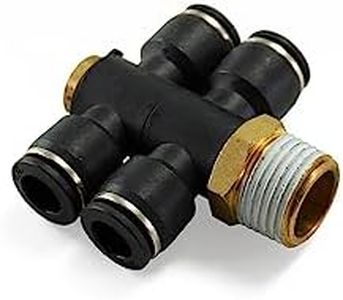 1/2" Male NPT to 3/8" PTC 4-Way Air Line Push to Connect Pneumatic Fitting