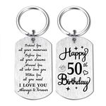 CPLJW Happy Birthday Gifts for Women Men - Behind you, All Your Memories - Meaningful Birthday Keychain Gifts, 50th, Small