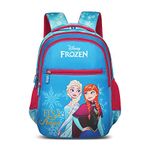 Priority Disney Elsa And Anna Printed Polyester School Backpack For Kids | Specially School Bag For Girls (7 to 12 Years | Turquoise Blue)