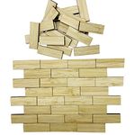 Cayway 50 PCS Miniature Floorboards Miniature Bamboo Floorboards Flooring Model Small Miniature Dolly House for Mini Garden Accessories (Rectangle)