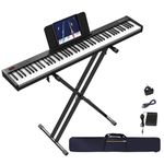 OYAYO Digital Piano Keyboard 88 Keys Beginner Semi-weighted Keyboard Piano, Portable Electronic Piano Keyboard with Double X Stand, Sustain Pedal, Power Supply and Piano Bag for Kids and Adult