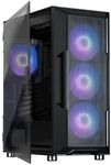 Zalman i3 ARGB Airflow ATX Mid Tower Gaming PC Computer Case - 4 x 120mm ARGB Fans Pre-Installed - Mesh Front Panel - Tempered Glass Side Panel, Black