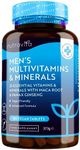 Men's Multivitamins and Minerals - 25 Essential Active Vitamins and Minerals with Added Maca Root and Panax Ginseng - 180 Vegan Tablets - Made in The UK by Nutravita