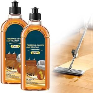 PVZXR 5-in-1 Hardwood Floor Cleaner & Shine Enhancer – All-in-One Stain, Odor & Grease Remover for Wood, Tile, Laminate Floors – Waxing & Shine Restoration for Home, Kitchen, Bathroom (500ML-2PCS)
