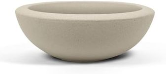 ARBORA 26" Santorini Bowl Polyresin Indoor and Outdoor Planter with Classic Cream Finish - Durable, Weatherproof, Lightweight, Large Plant Pot for Patio, Garden, Deck, Entryway
