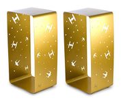 Star Wars Gold Stamped Lantern | X-Wing & TIE Fighters | 11.5 Inches | Set of 2